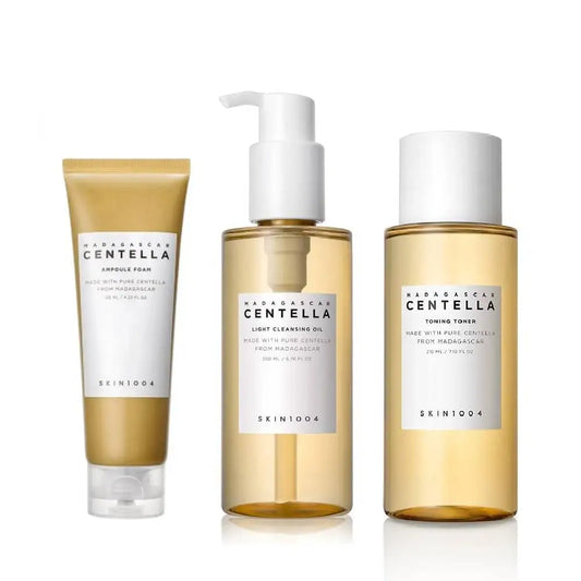 Colección x3 Centella Dorada (espuma limpiadora, aceite limpiador, tónico)