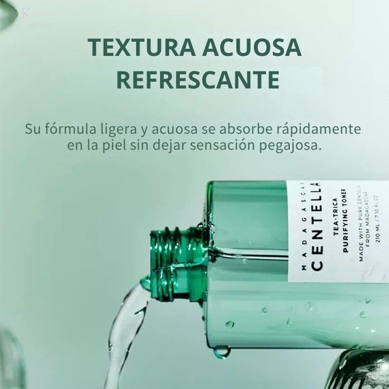 Colección x4 Centella Tea-Trica (espuma BHA, tónico purificante, ampolla calmante, crema B5)